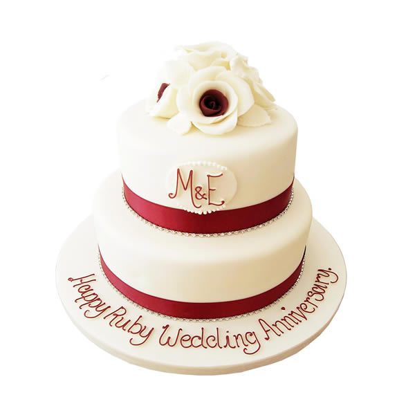 Rose Ruby Anniversary Cake