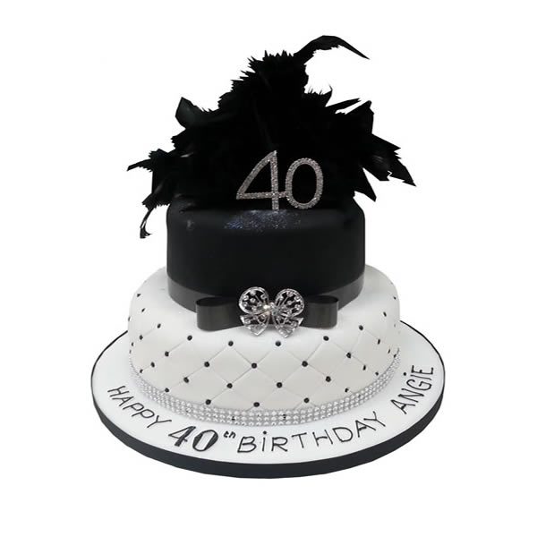 Diamante Feathers Cake