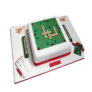 Scrabble Birthday Cake