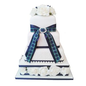 Tartan Rose Wedding Cake