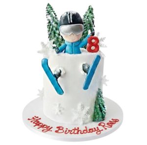 Skier Birthday Cake